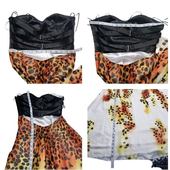 Caché Black Bandage & Animal Print Long Gown Size 8 - Picture 14 of 16